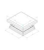 Kryt ventilační jednotky IP5X, montáž na redukci RAL7035