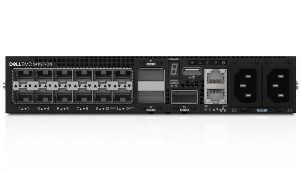 DELL Networking S4112FON switch/ 12x 10Gb SFP+/ 3x 100GbE QSFP28/ IO
