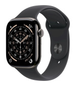 Apple Watch Series 11 GPS + Cellular 46mm Slate Titanium Case with Black Sport Band - M/L