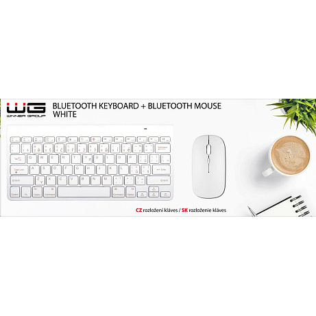 WG - Bluetooth klávesnice s myší, bílá - poskozen obal