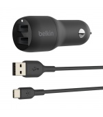 BELKIN Dual USB-A auto nabíječka 24W + USB-C kabel