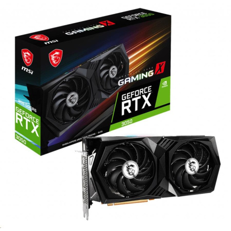BAZAR - MSI VGA NVIDIA GeForce RTX 3050 GAMING X 8G, RTX 3050, 8GB GDDR6, 3xDP, 1xHDMI - Po opravě (Bez příšlušenství)
