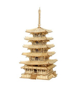 RoboTime dřevěné 3D puzzle Pětipatrová pagoda