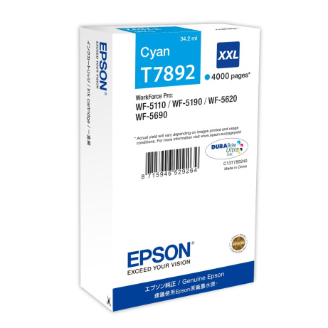 EPSON Ink bar WF-5xxx Series Ink Cartridge "Pisa" XXL Cyan (34,2 ml) (4.000 str.)