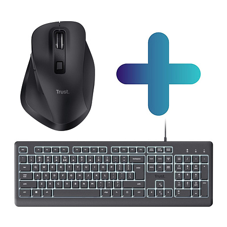 TRUST Primo Illuminated/Drátové USB-C/CZ/SK/Černá