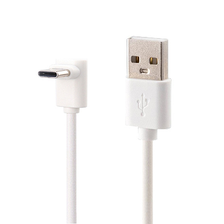 PremiumCord USB C-USB A, zahnutý, bílý, 50 cm