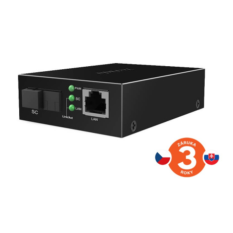 Tenda TFC300A Gigabit Media Converter WDM, SM, Tx 1550nm, Rx 1310nm, 1x SC (UPC), 1x GLAN, 3 km