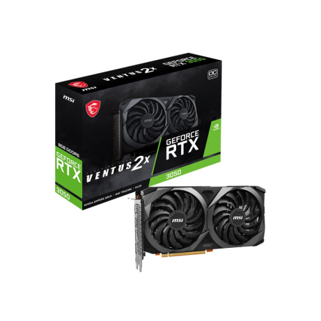 BAZAR - MSI VGA NVIDIA GeForce RTX 3050 VENTUS 2X 8G OCV1, RTX 3050, 8GB GDDR6, 2x DP, 2x HDMI - Po opravě (Bez příšluše