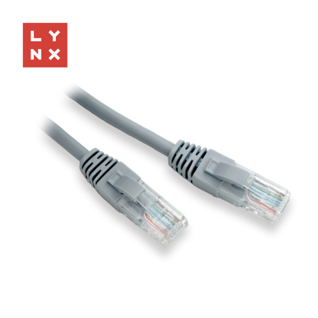 LYNX UTP patch kabel Cat5e, PVC, CCA, 10m, šedý