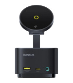 Baseus Nabíjecí stanice MagPro 7v1 s bezdrátovým nabíjením 15W cosmic black