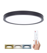 Solight LED osvětlení s dálkovým ovladačem Estela Black, 60W, 4500lm, 50cm, změna chromatičnosti, stmívatelné