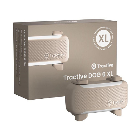 Tractive DOG 6 XL – Chytrý GPS lokátor pro psy se sledováním životních funkcí a zdravotními upozorněními, hnědý