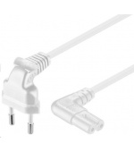PREMIUMCORD Kabel síťový 230V k magnetofonu se zahnutými konektory 5m, bíla