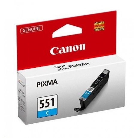 Canon CARTRIDGE CLI-551C azurová pro Pixma iP, Pixma iX, Pixma MG a Pixma MX 6850, 725x, 925, 8750 (332 str.)