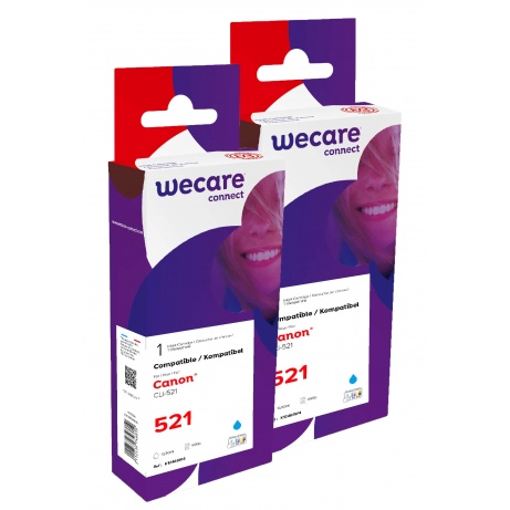 WECARE ARMOR sada ink kompatibilní s CANON CLI521C 2x10,5ml,modrá,CLI-521 C