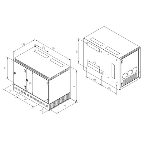 19' rozv.nást.12U/900x540mm+2U,server vpravo,černý