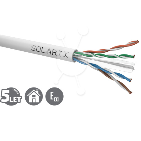 Instalační kabel Solarix CAT6 UTP PVC Eca 100m/box SXKD-6-UTP-PVC