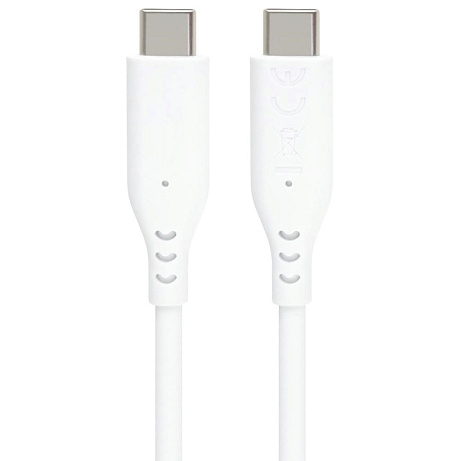 PREMIUMCORD Kabel USB-C na USB-C, 60W, 480Mbps, silikonový, bílý, 1,5m
