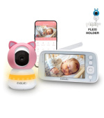 EVOLVEO Baby Monitor N5, Set videochůvičky s 360° dohledem, obousměrnou komunikací a ukolébavkami, růžová
