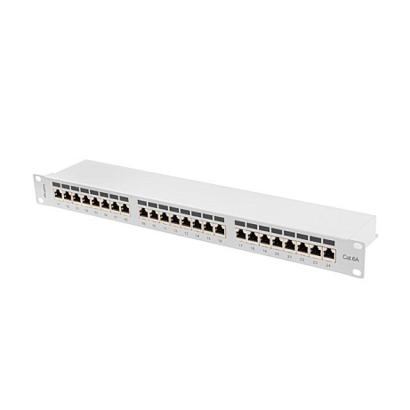 PATCH PANEL 24 PORTŮ 1U 19" CAT.6A FTP STÍNĚNÝ ŠE