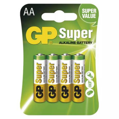 GP alkalická baterie SUPER AA (LR6) 4BL