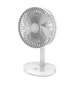 Platinet PRDF0326 stolní ventilátor 19 cm, noční osvětlení, akumulátor 3000 mAh, bílá-šedá