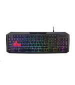 ACER Nitro Gaming Keyboard 100, Membrane Switch, 26 Anti-ghosting kláves, životnost 3 mil. stisků, 7 zón RGB podsvíc