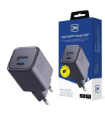 3mk napájecí adaptér Hyper Charger PD 33W GaN QC4+ PPS AFC FCP SCP 1A1C Black
