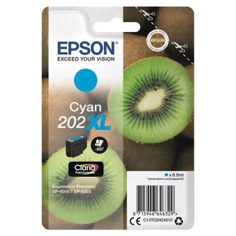 EPSON ink bar Singlepack "Kiwi" Cyan 202XL Claria Premium Ink 8,5 ml