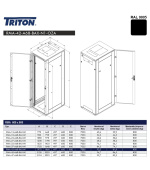 SLEVA! Stoj.rack 42U 600x800 černý, zadní kryt síto 80%
