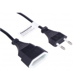 PREMIUMCORD Kabel síťový 230V, prodlužovací dvojvidlice, 2m
