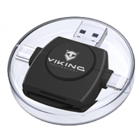 VIKING ČTEČKA PAMĚŤOVÝCH KARET V4 USB3.0 4V1 černá