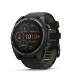 Garmin - fenix 8 Solar Sapphire - 51 mm - Carbon Gray DLC Titanium with Black | Pebble Gray Silicone Band, EU