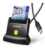 AXAGON CRE-SM4NC, USB-C čtečka kontaktních karet Smart Card (eObčanka), stojánková, kabel 1,2 m