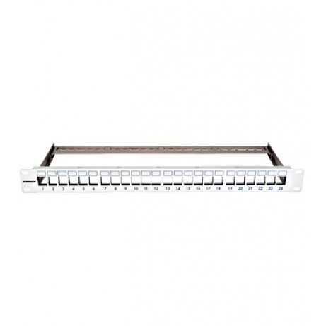 19" patchpanel pro max. 24 keystone,neosazený,1U,RAL 7035