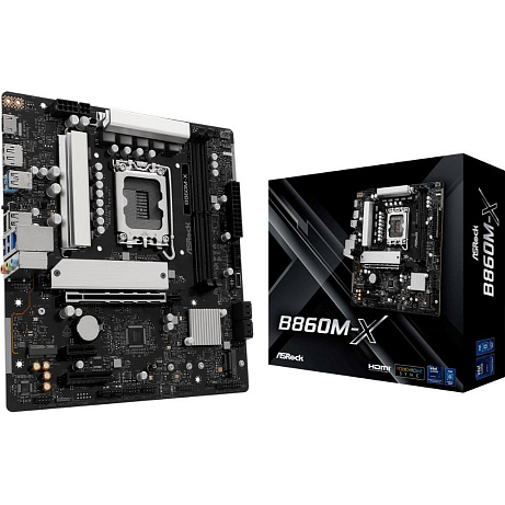 BAZAR - ASRock MB Sc LGA1851 B860M-X, Intel B860, 2xDDR5, 1xDP, 1xHDMI, mATX - Poškozený obal (Komplet)