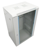 BAZAR - XtendLan 19" nástěnný rozvaděč 22U 600x450, nosnost 60 kg, skleněné dveře, svařovaný, šedý - Poškozený obal (Kom