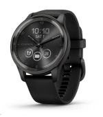Garmin vívomove® Trend, Nerezová luneta Slate, pouzdro Black, silikonový řemínek