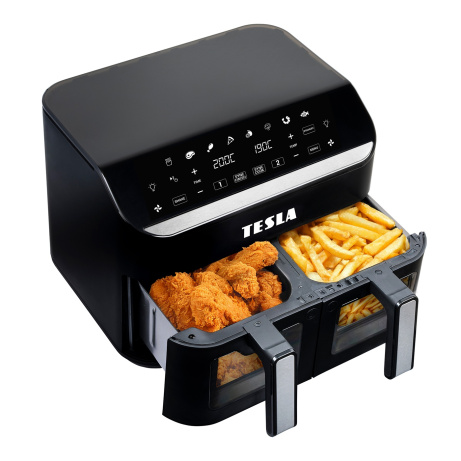 TESLA AirCook DualZone Q460 XXL - multifunkční duální digitální horkovzdušná fritéza