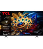 TCL 75C655 75" TV, 4K Ultra HD, QLED, Google TV, HDR, Bluetooth, WiFi, reproduktory ONKYO 2.1 se subwooferem