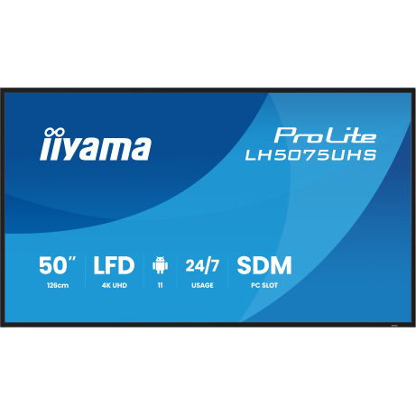 50" iiyama LH5075UHS-B2AG:VA,4K UHD,Android,24/7