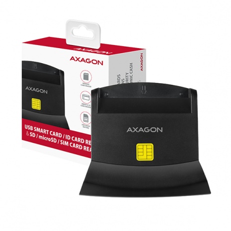 AXAGON CRE-SM2, USB-A StandReader 4-slot čtečka Smart card (eObčanka) + SD/microSD/SIM, kabel 1.3 m