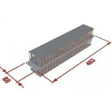 Vyvazovací panel 2U 19" oboustranná plast. lišta černý