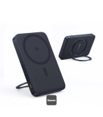 Baseus Powerbanka PicoGo Qi2 s otočným stojanem a bezdrátovým nabíjením 5000mAh 20W USB-C černá