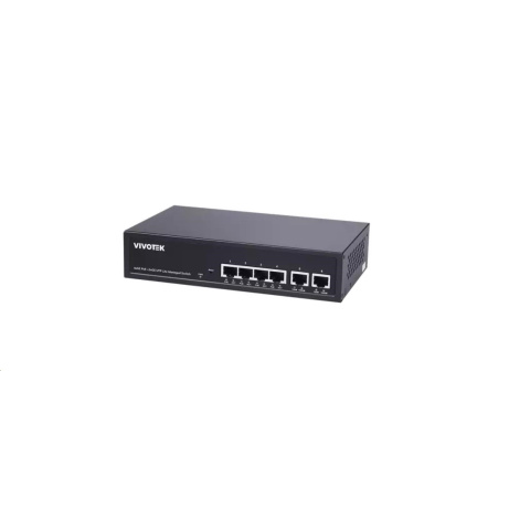 Vivotek PoE switch AW-GEL-065A-060, 4xGE PoE(802.3af/at, PoE budget 60W), 2xGbE RJ-45, extend-mode až 250m(PoE@10Mbps)