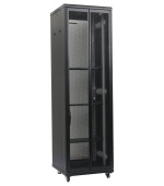 XtendLan 19" stojanový rozvaděč 42U 800x1000, nosnost 1000kg, perforované dveře i záda, kolečka, rozložený, černý