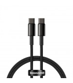 Baseus Tungsten Gold rychlonabíjecí / datový kabel USB-C na USB-C 100W 1m, černá