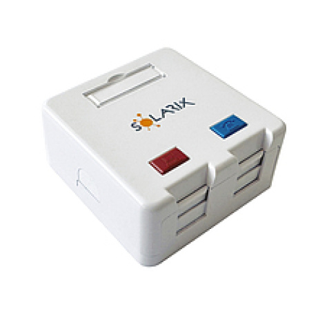 Zásuvka modulární Solarix pro 2 keystony na omítku bílá SXMO-2-0-WH