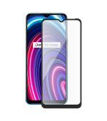 Screenshield REALME C25Y (full COVER black) Tempered Glass Protection