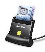 BAZAR - AXAGON CRE-SM4N, USB-A StandReader čtečka kontaktních karet Smart card (eObčanka), kabel 1.3m - Poškozený obal (